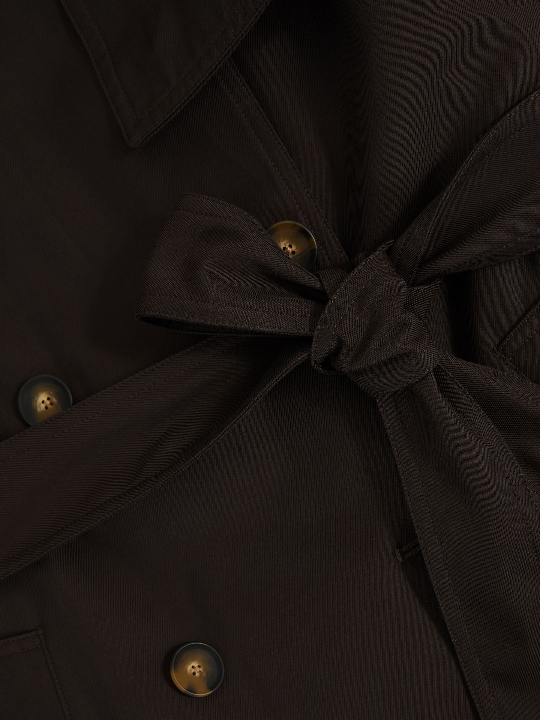 Chocoladebruin - Reiss trenchcoat Double breasted Met capuchon