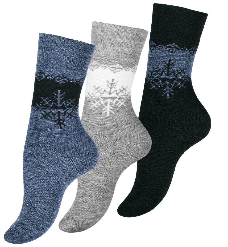 Cotton Prime® THERMO Socken 3 Paar, Eiskristall-Muster