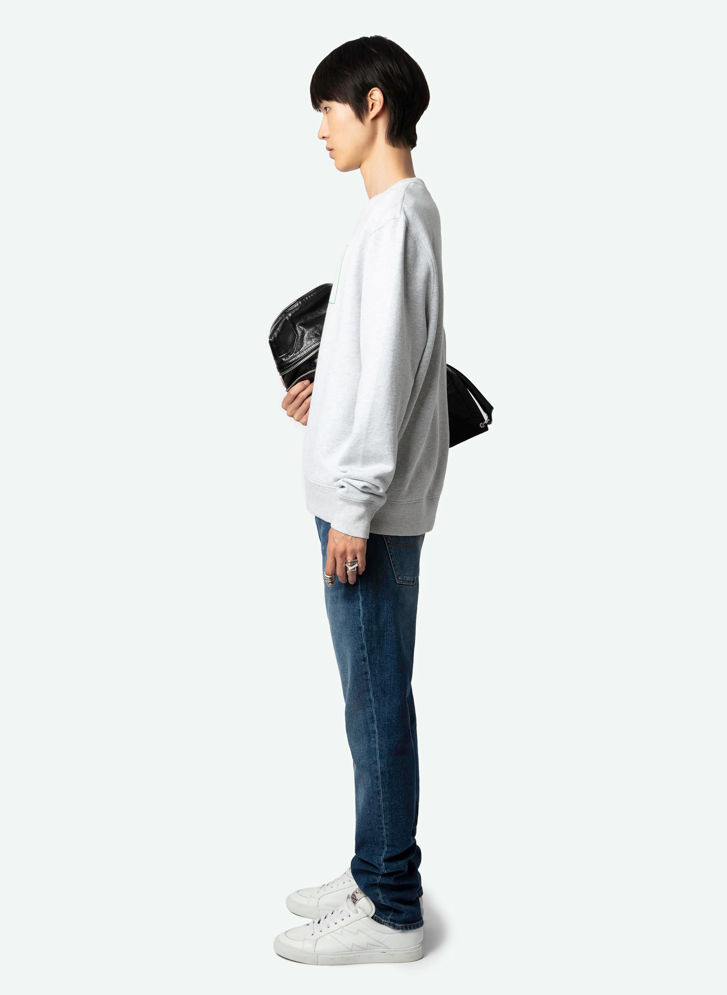 SIMBA - Sweat col rond en coton bio | Gris
