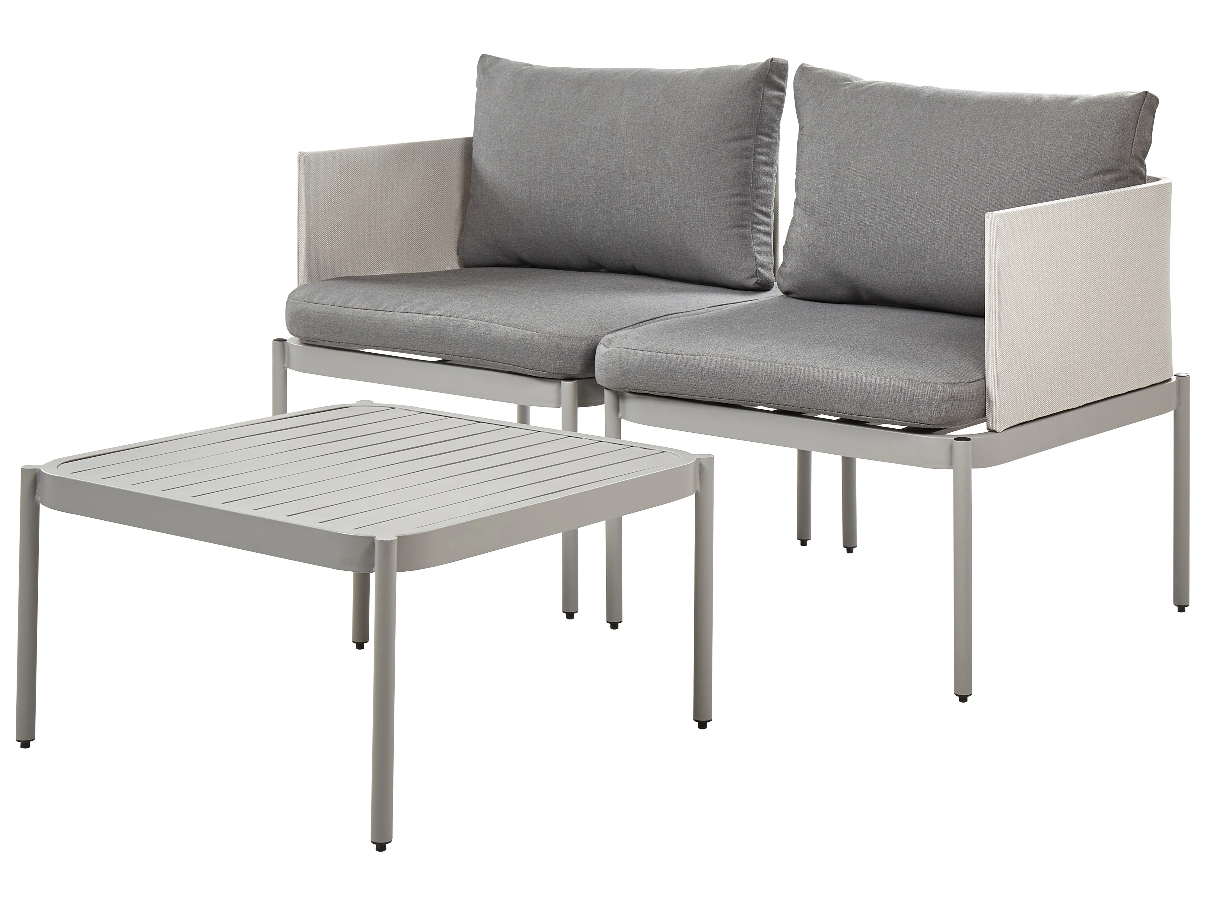 Loungeset met tafel 2-zits TERRACINA Metaal Lichtgrijs