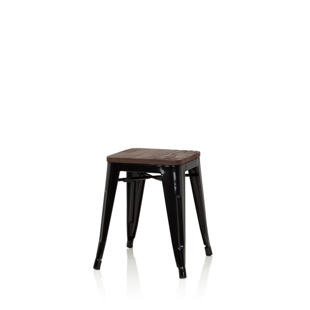 Bistrohocker VANTAGGIO W Stahl / Ulmenholz ohne Armlehnen hjh OFFICE