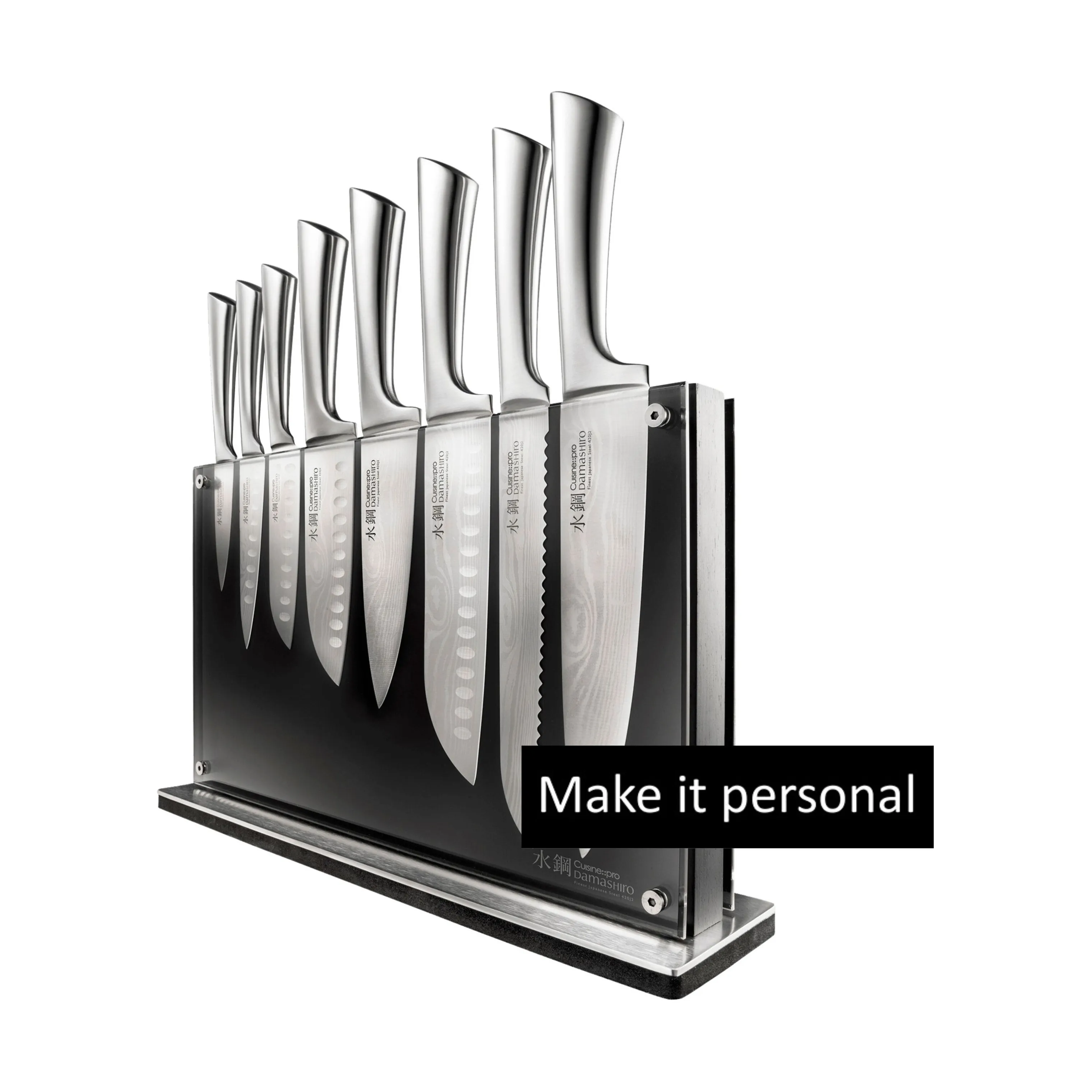 THE CUSTOM CHEF™ Damashiro® Nami Knivblok - 9 dele