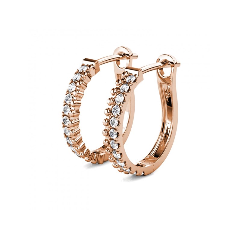 Boucles d'oreilles Aleah - Or Rosé et Cristal