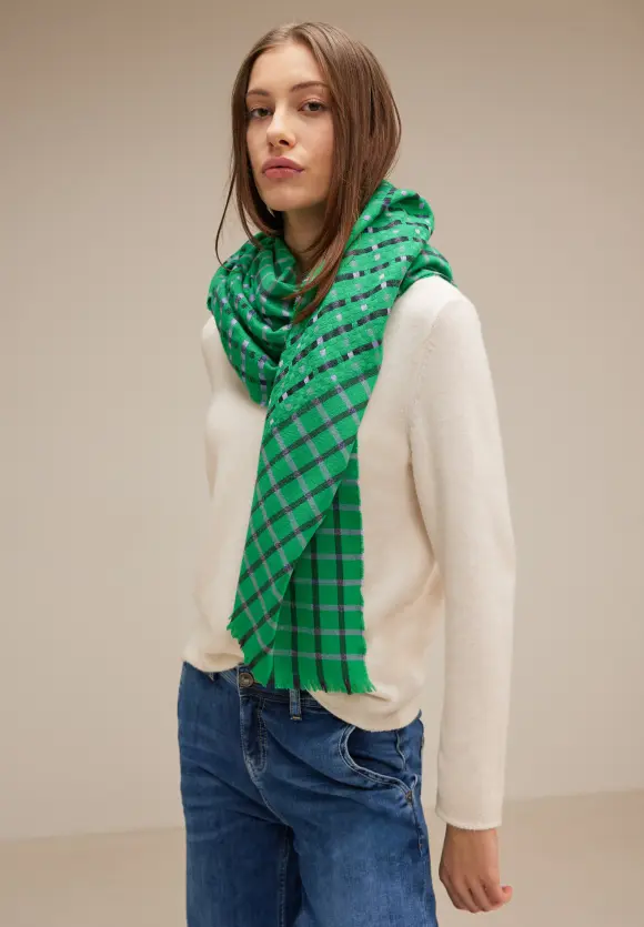 Schal mit Karomuster - arty green
