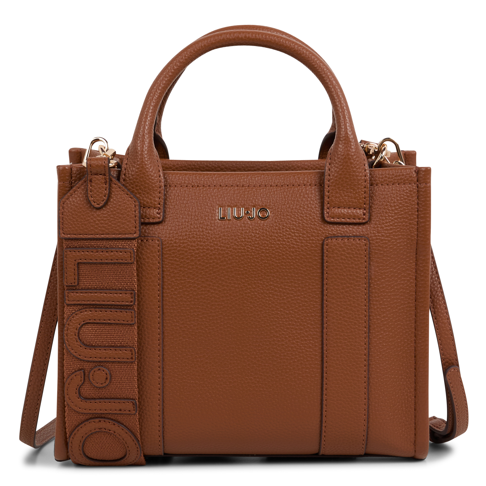 Sac porté main effet cuir| Marron