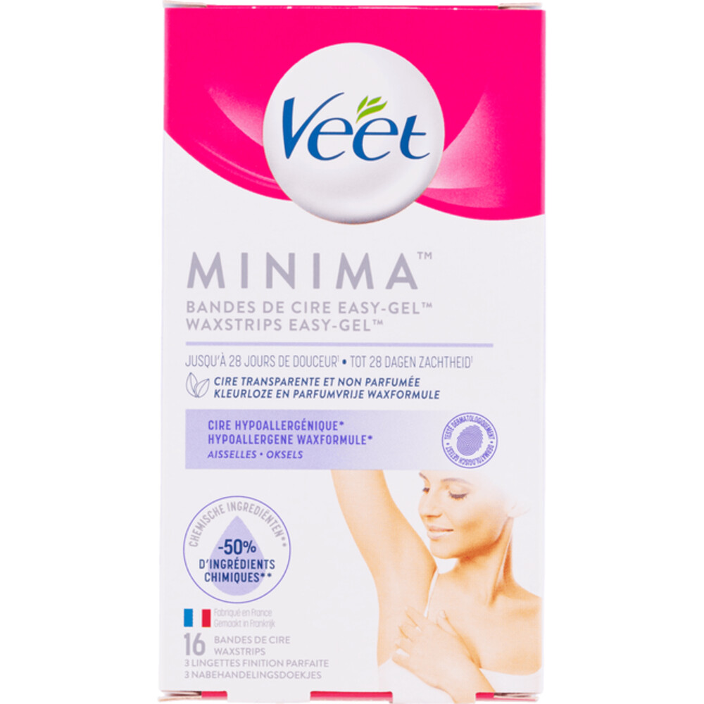 Veet Koude WaxstripsMinima Oksels Hypoallergeen16 stuks