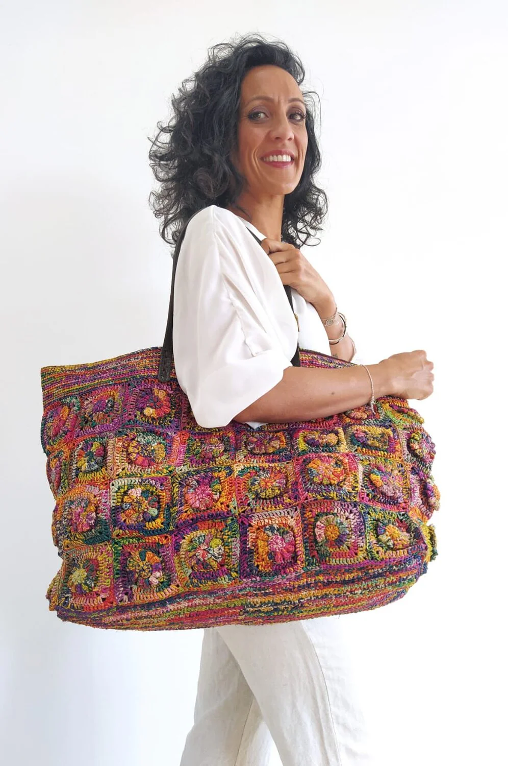 Rabarany  Malette Karo XXL taske - Multicolor