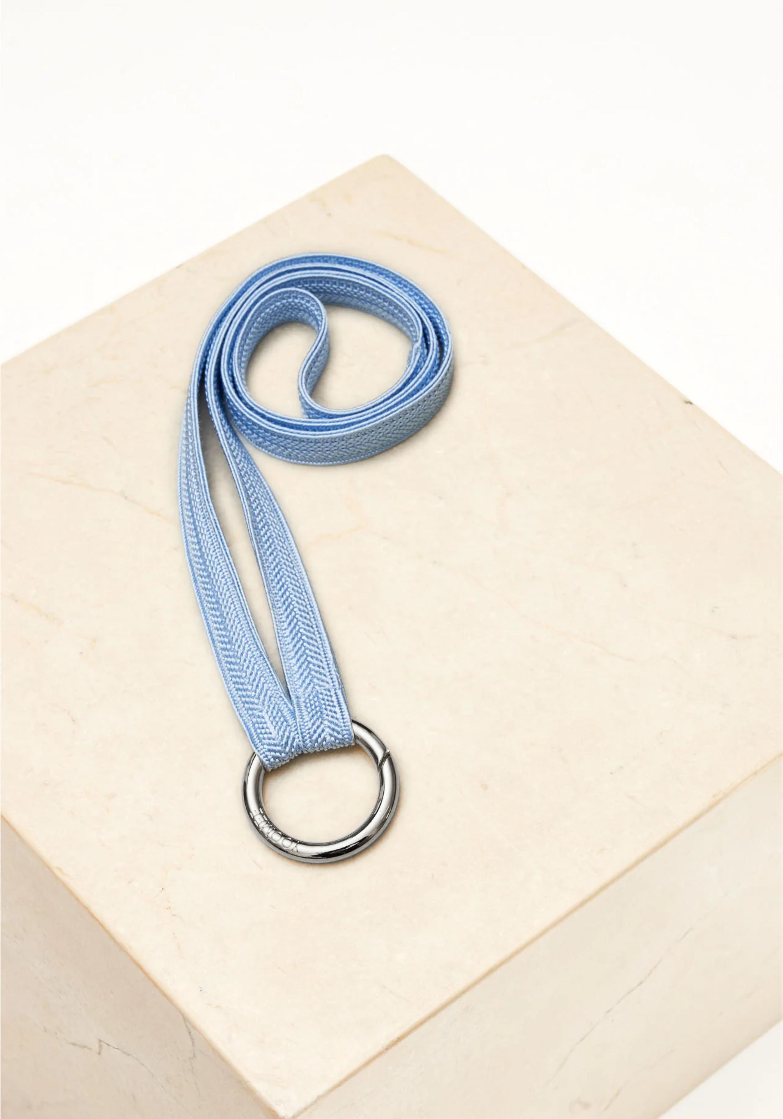 YOOMEE Schlüsselband Keychain Zahra Aquamarine Silver