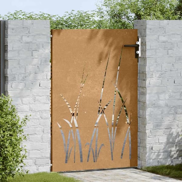 vidaXL Hageport 85x150 cm cortenstål gressdesign