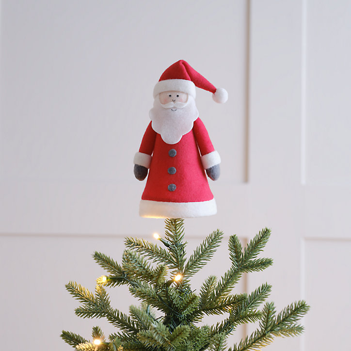Pointe cimier pour sapin de Noël en père noël l.10 x 22,5cm