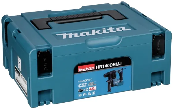 Makita HR140DSMJ - Roterende hammer - ledningfri - 2 tilstande - SDS-plus - 1 Joule - 2 batterier - 10.8 V