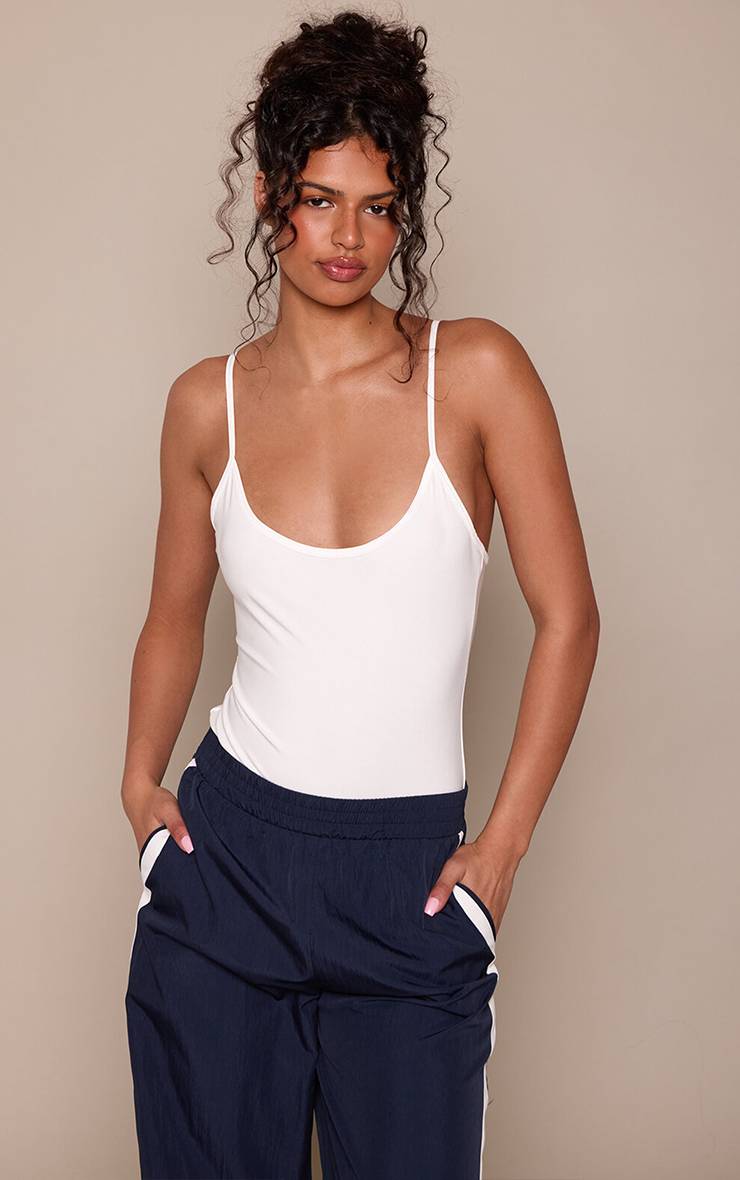 Blanc Body En Polyamide À Bretelles