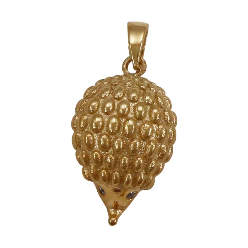 Grand pendentif hérisson ou Niglo - Plaqué or