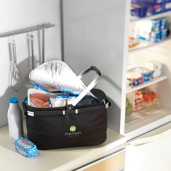 Panier isotherme noir pliable avec anse rabattable Mathon