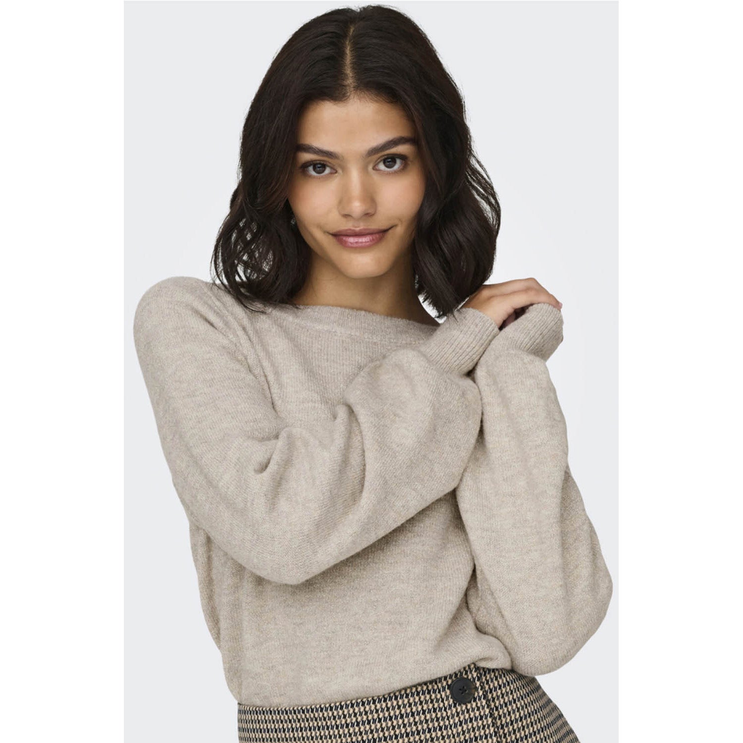 Jacqueline De Yong  Rue Glitter Long Sleeve Boat Pullover