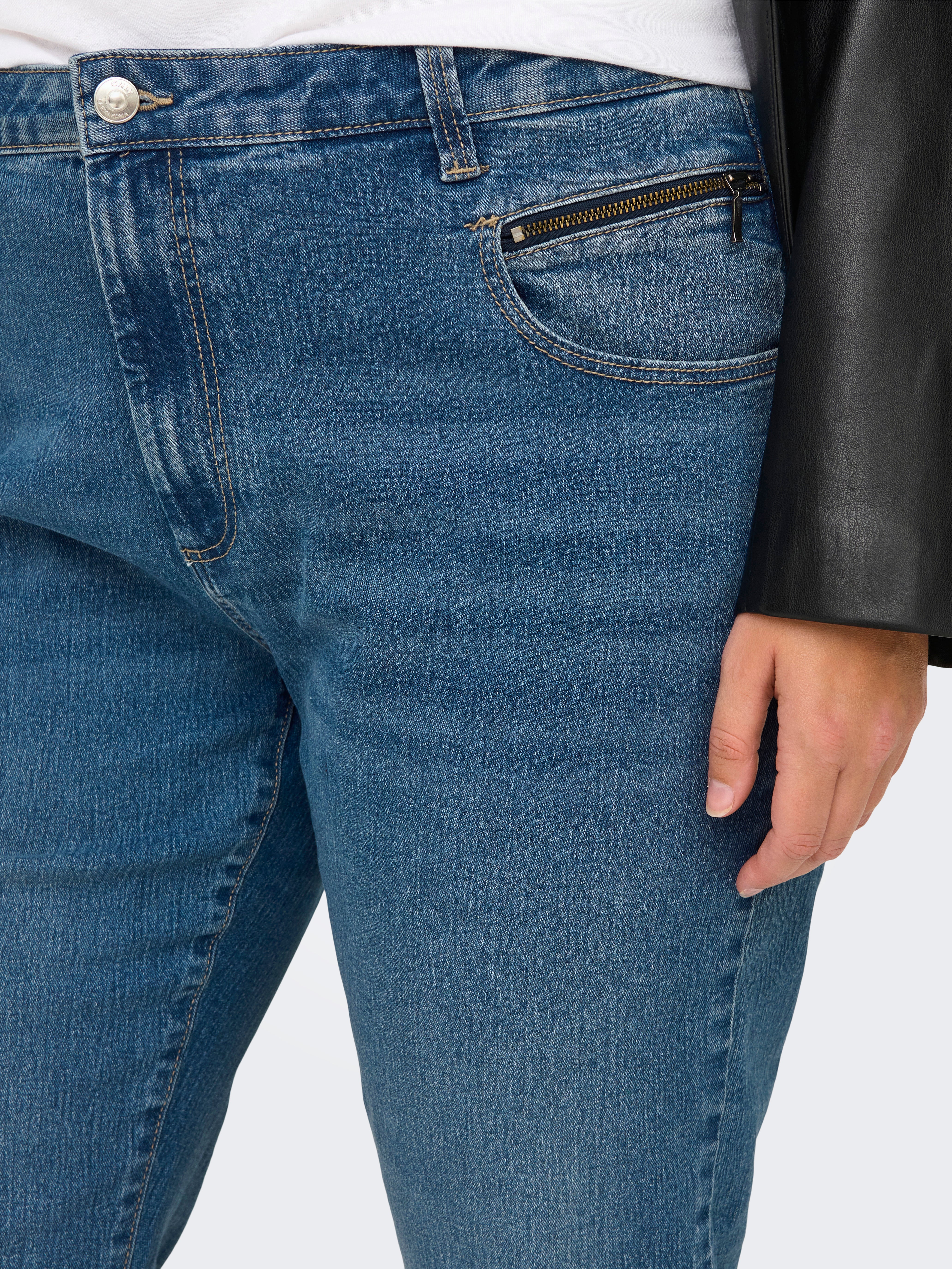 CARSANDRA Hohe Taille Ausgestellt Jeans Medium Blue Denim