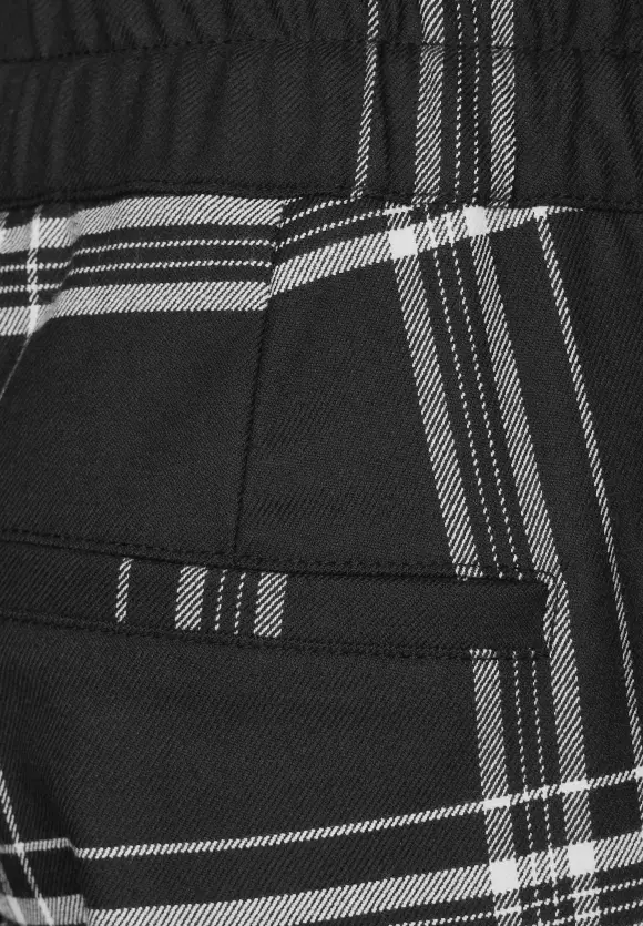 Loose Fit Karohose - Black