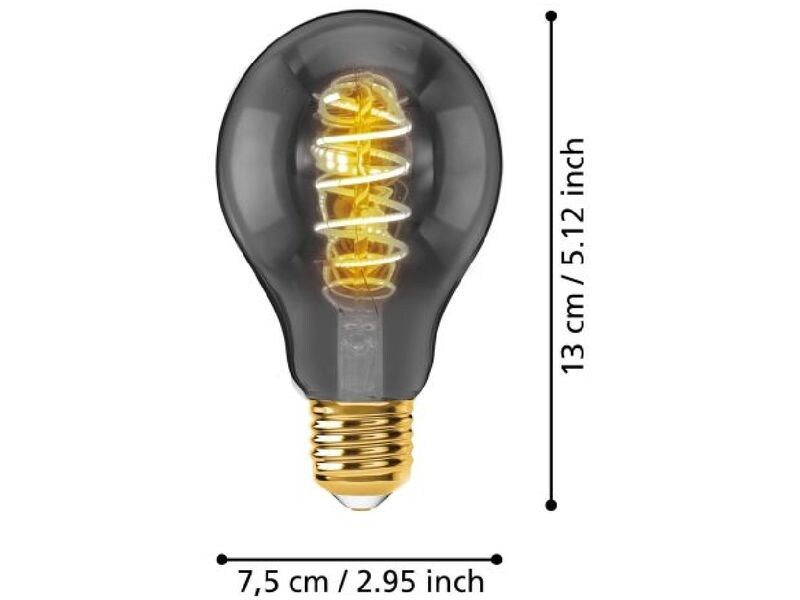 EGLO Leuchten Lampe 4 W E27 Warmweiss Deko-Leuchtmittel aus bedampftem Glas