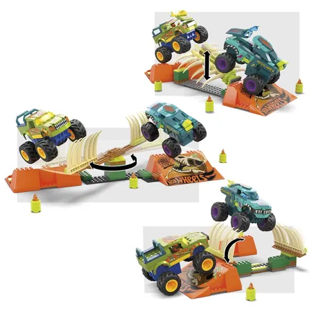 Hot Wheels MEGA Hot Wheels Monster Trucks Mega-Wrex Knochen Crash Stuntbahn