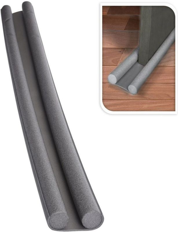 Tochtstrip - tochtwering - grijs - foam - 93 x 3 cm - deur tochtstopper