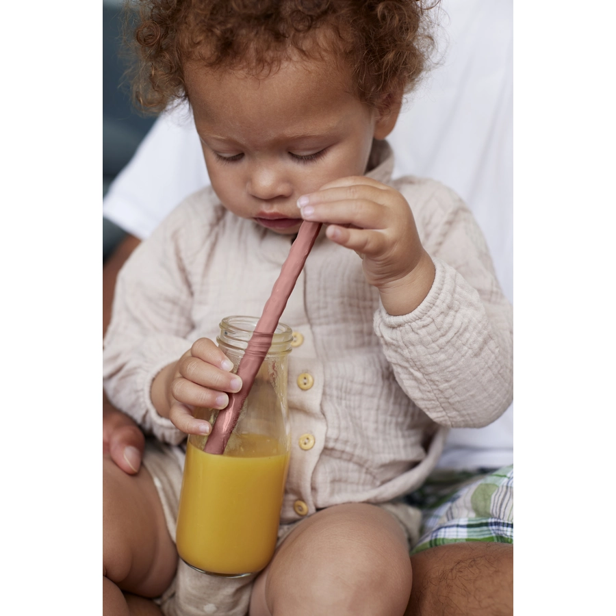 everyday® baby Trinkhalme Silikon 6er-Set, graugrünrot