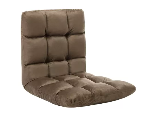 Prolenta Premium - Chaise pliable de sol Taupe Microfibre