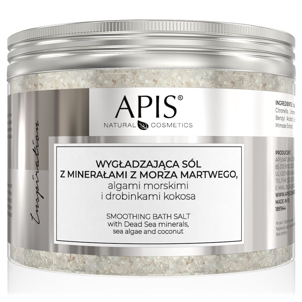 APIS INSPIRATION, Glättendes Badesalz mit Mineralien aus dem Toten Meer, Meeresalgen, Kokosflocken