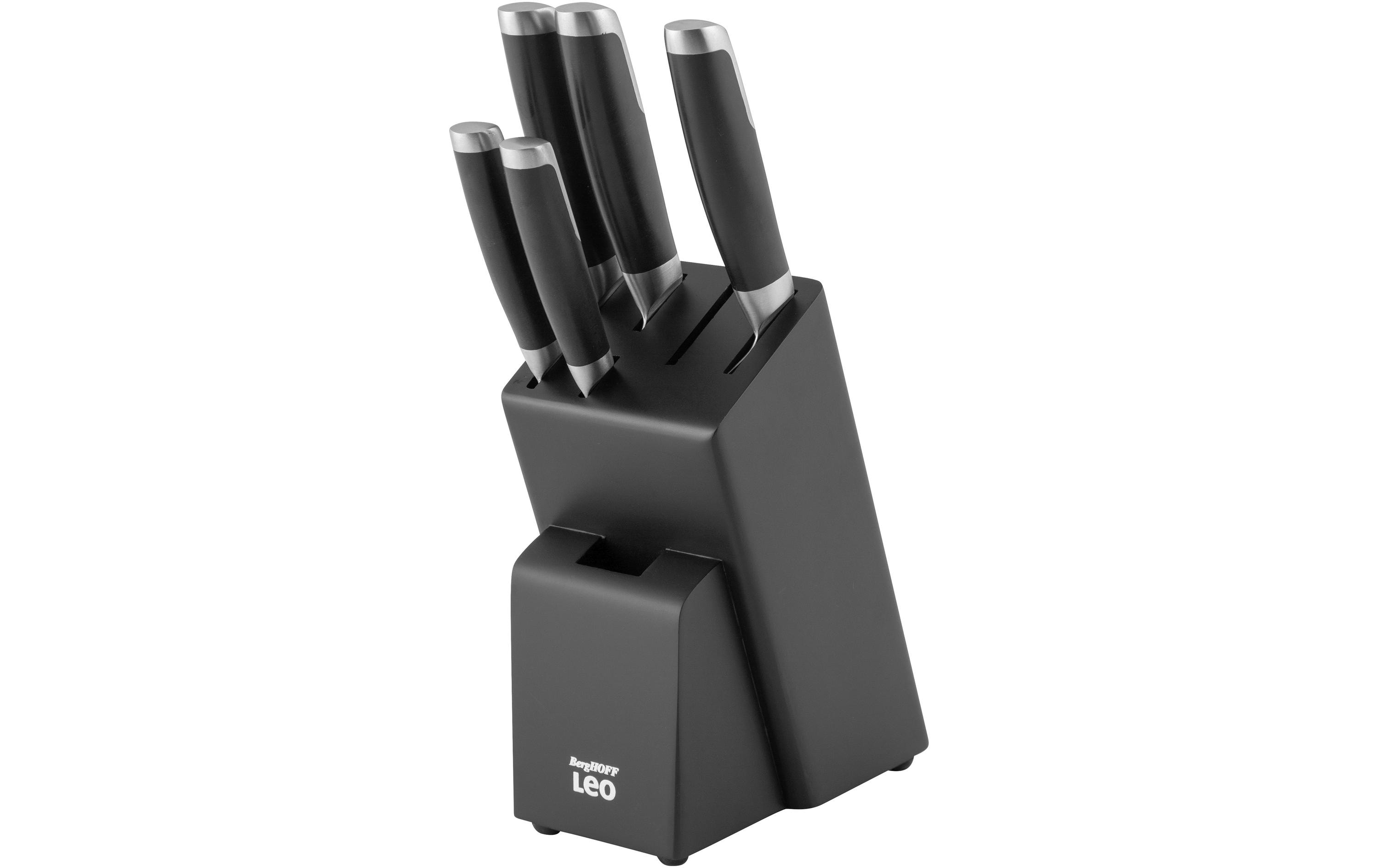 Messerblock-Set mit Messer Leo Graphite 6-teilig, Schwarz6-tlg, messerblock Graphite