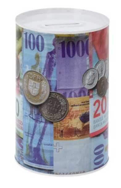 Metall Spardose Home Accessoire Geschenkidee Deko Sparkasse (KO83130) - CH Banknoten