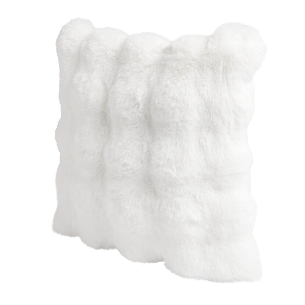 Coussin carré fausse fourrure 40x40cm - 3 coloris
