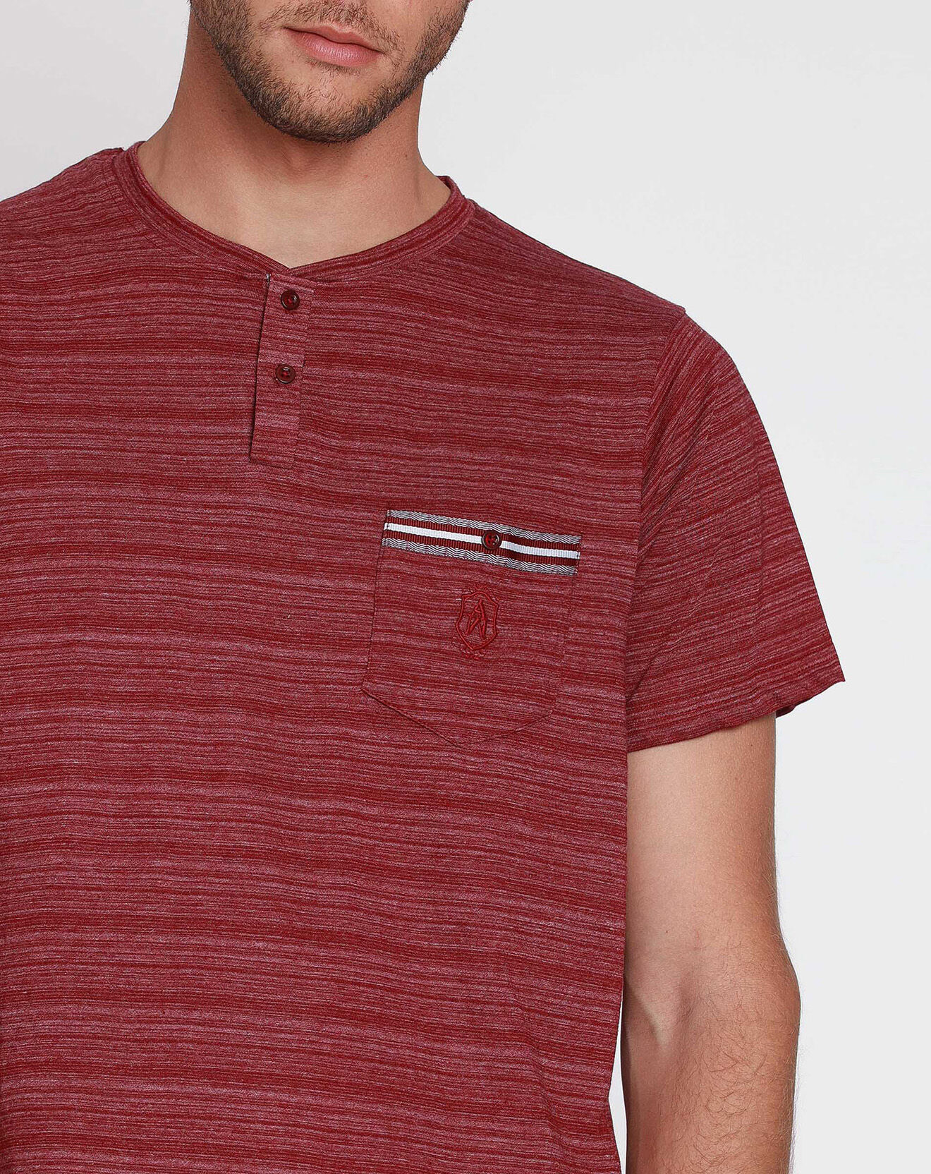 Admas Classic Pyjama à rayures légères rouge bordeaux