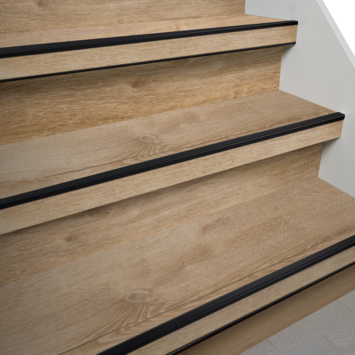 Firststep trapneusprofielset laminaat zwart, voor 4 treden