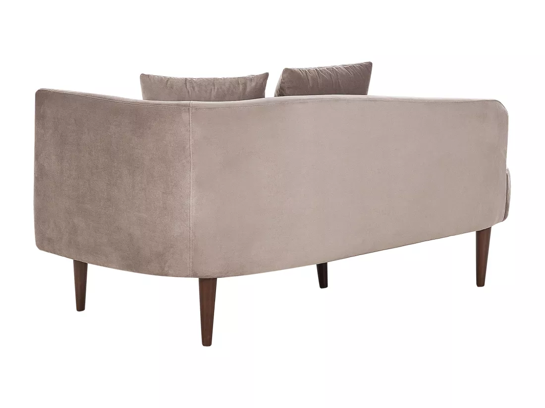 Chaise longue côté droit en velours taupe CHAUMONT