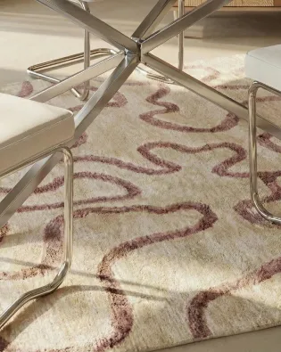 Vloerkleed KAPPAR Beige 160 x 230 cm Viscose