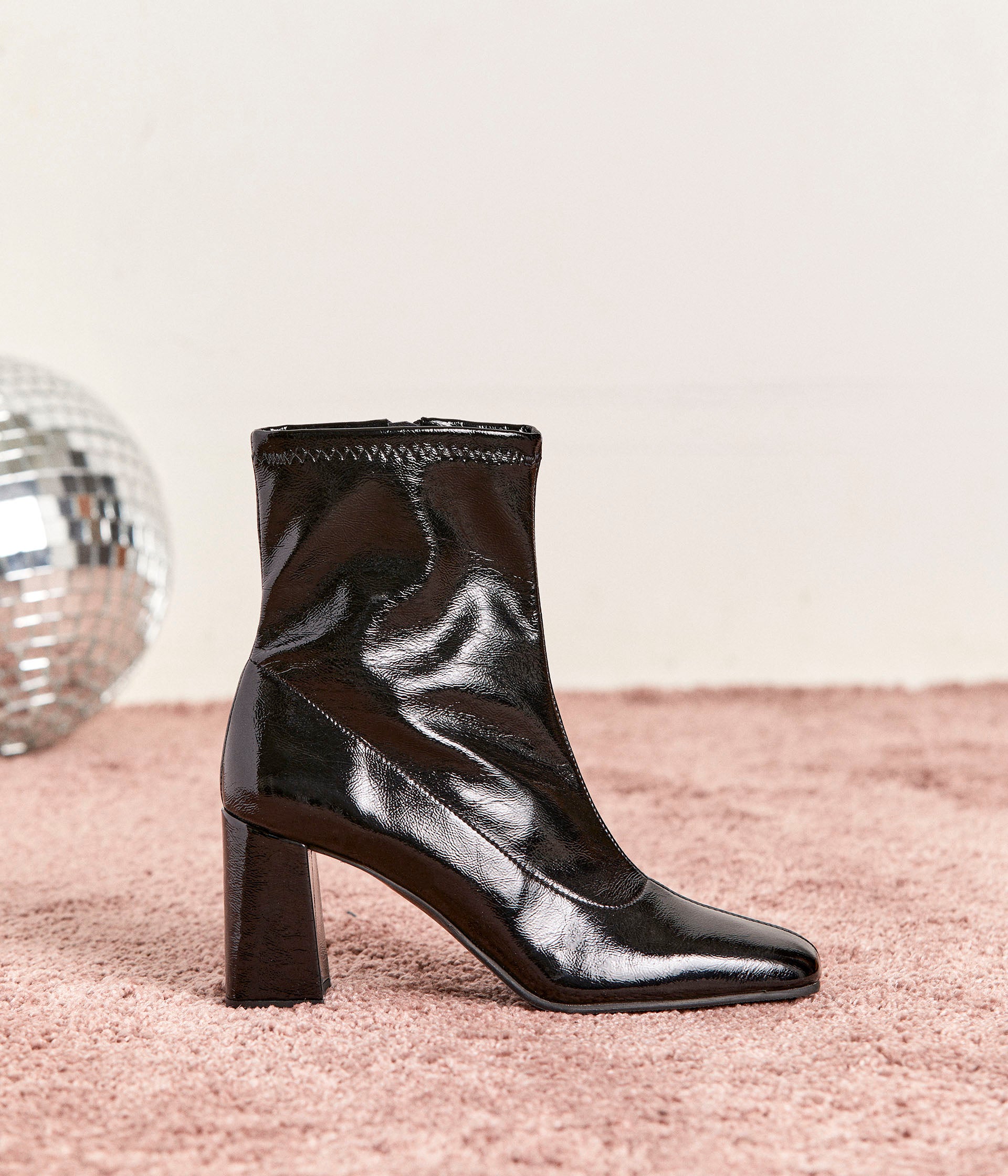 Boots cuir verni Rosalyne
