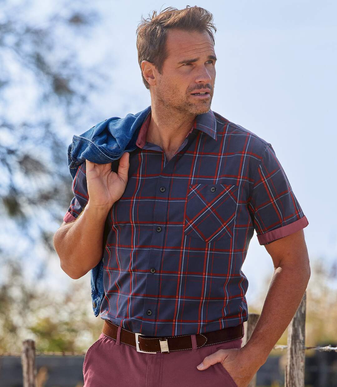 Chemise Popeline à Carreaux Fantaisie
