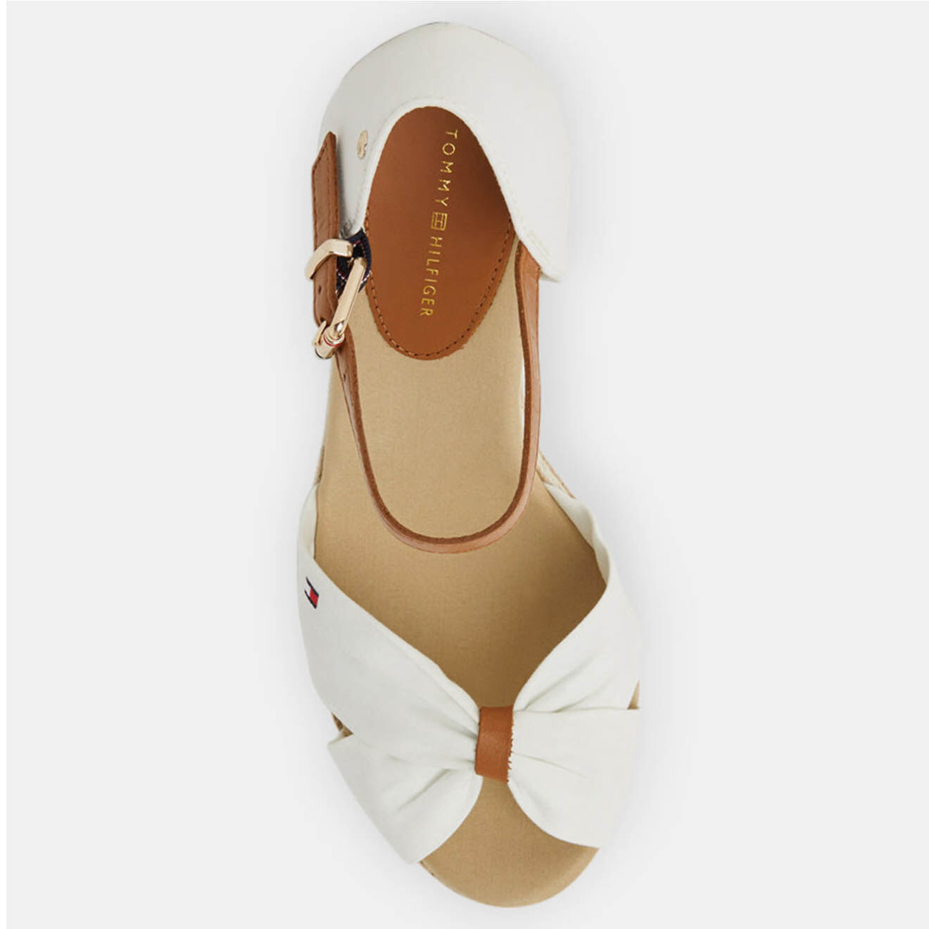 Tommy Hilfiger Sandales compensées Basic Opened Toe blanches - Talon 10 cm