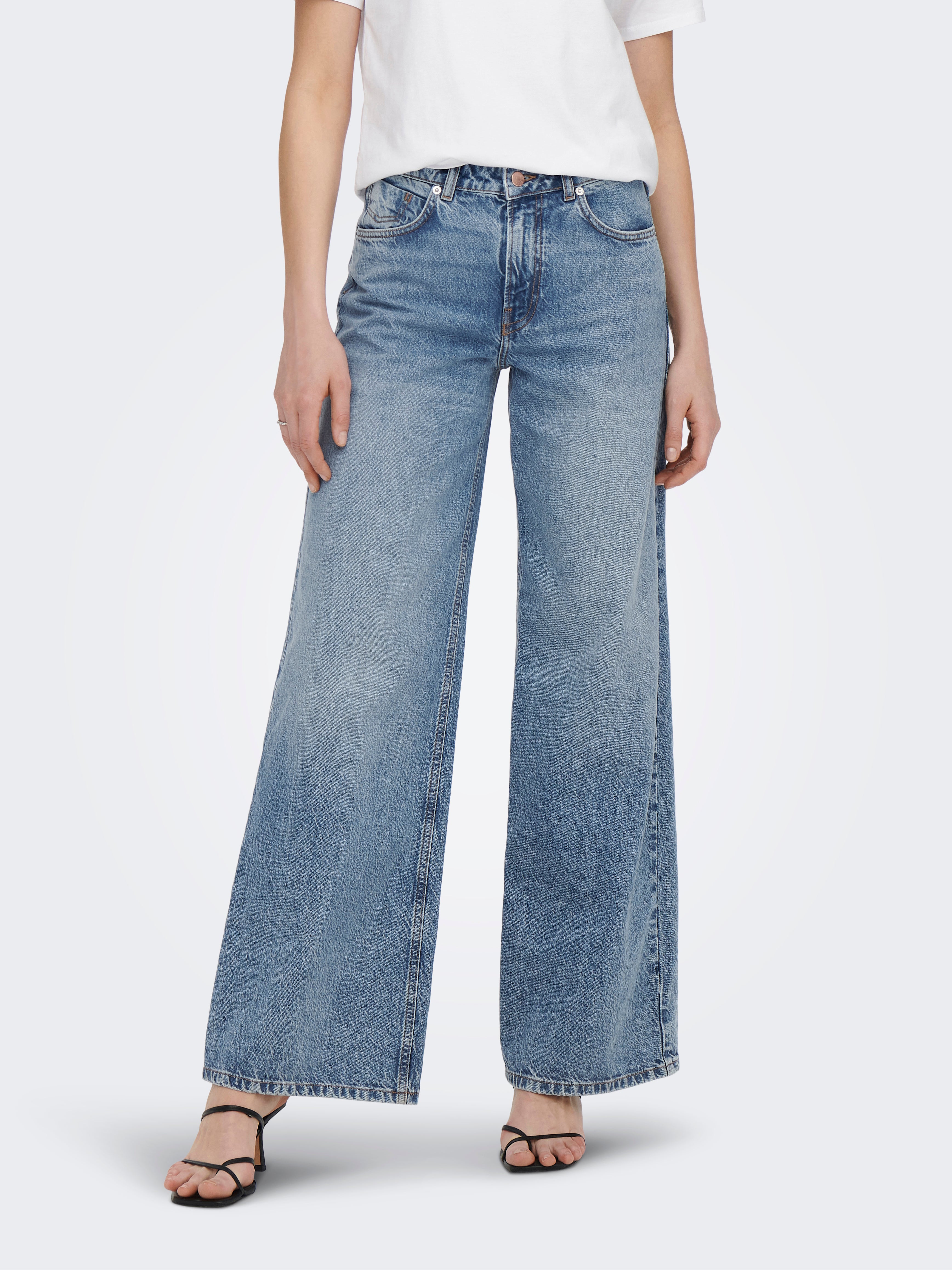 ONLVELA Weiter Beinschnitt Jeans Medium Blue Denim