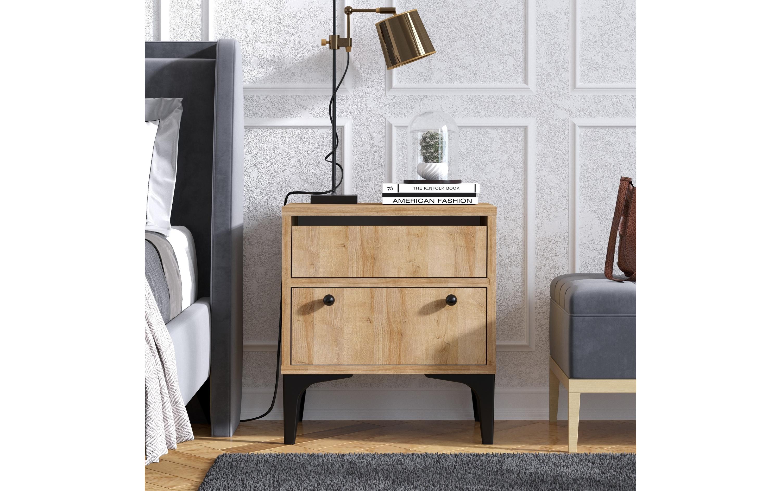 Nachttisch Orabella 45 x 51 cm, Braun<br>Hochwertiger Nachttisch