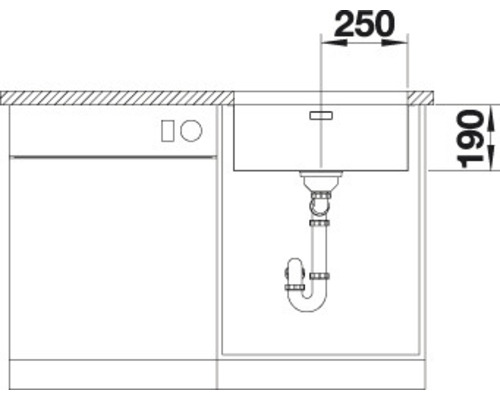 Blanco ANDANO 500-U spoelbak, 540 x 440 mm, roestvrij staal, 522967