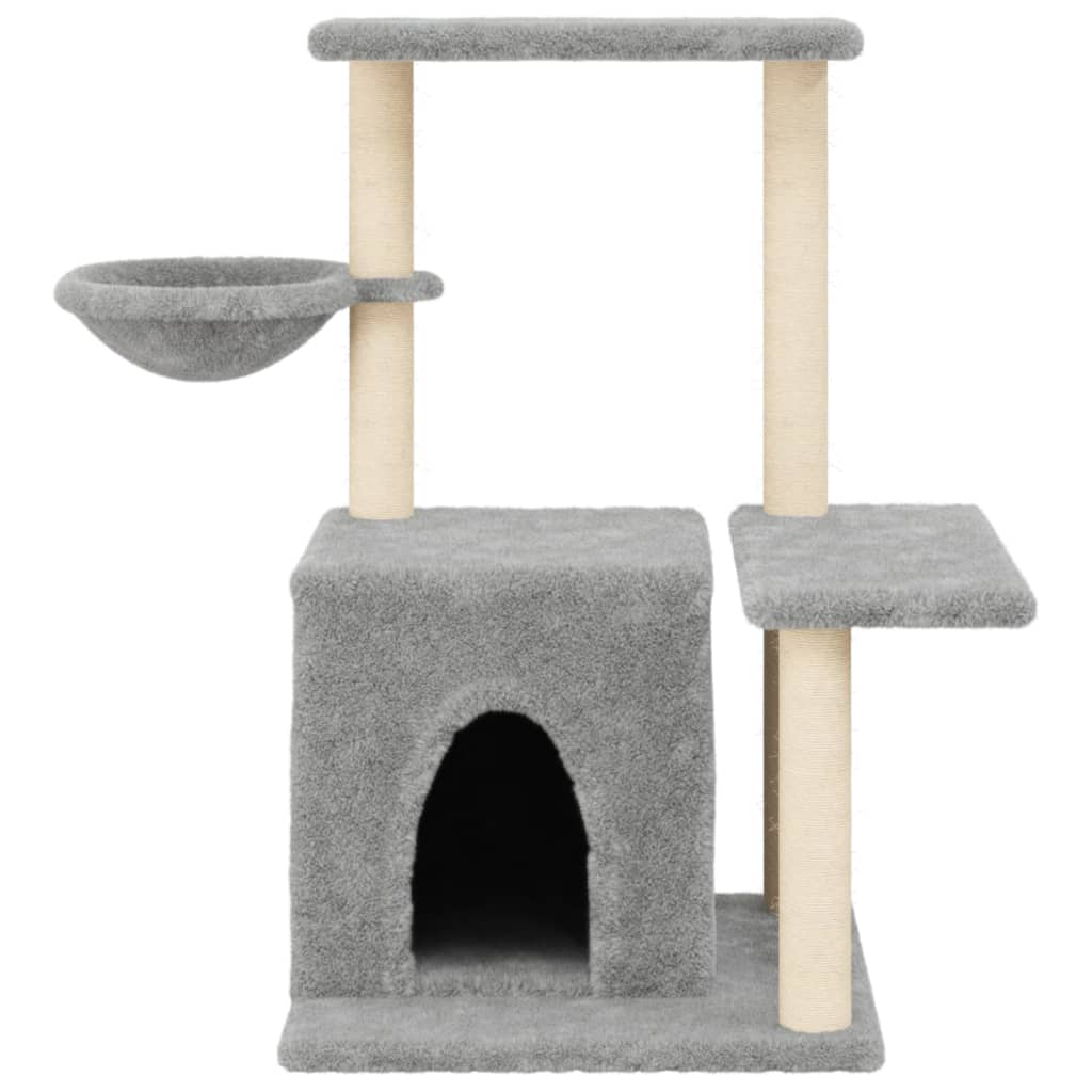 Arranhador para gatos vidaXL com postes de sisal cinza claro, 83 cm