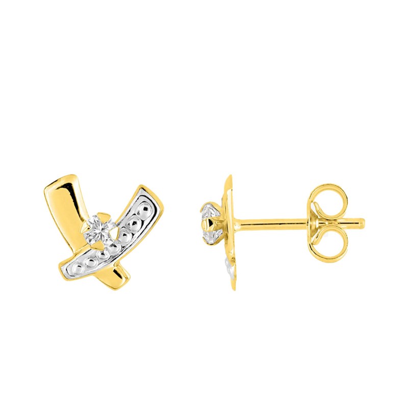 Boucles d'oreilles femme - Oxyde de zirconium - Or 18 Carats