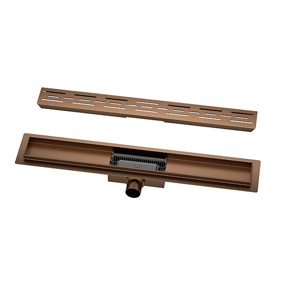 Mueller Bronzo douchegoot met flens 70x7cm geborsteld brons koper