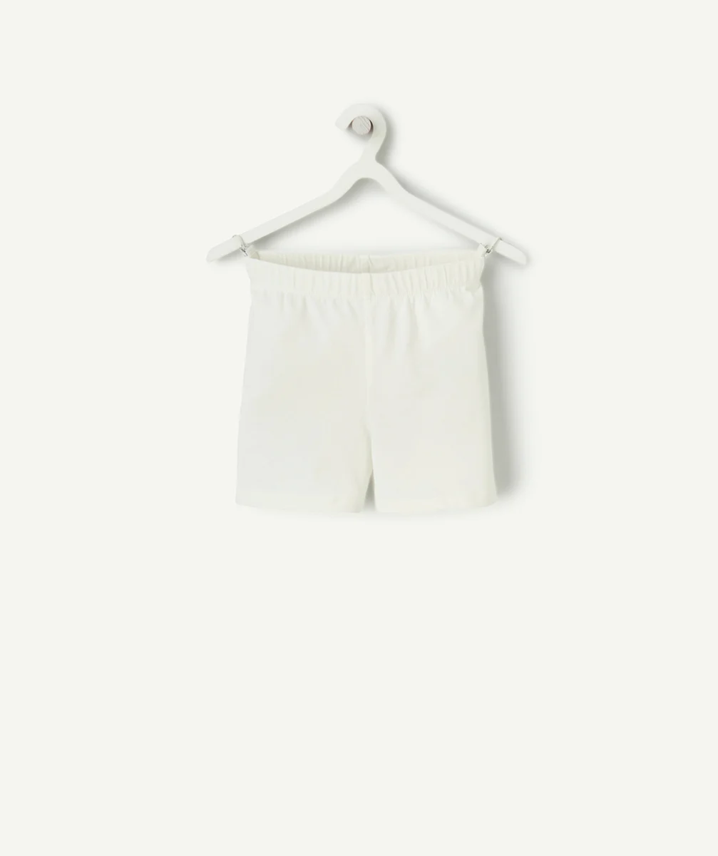 short fille en coton bio blanc