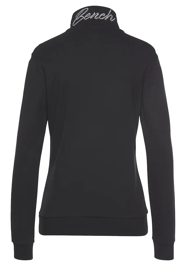 Bench. Loungewear Sweatjacke , mit glänzender Logostickerei am Stehkragen, Loungeanzug