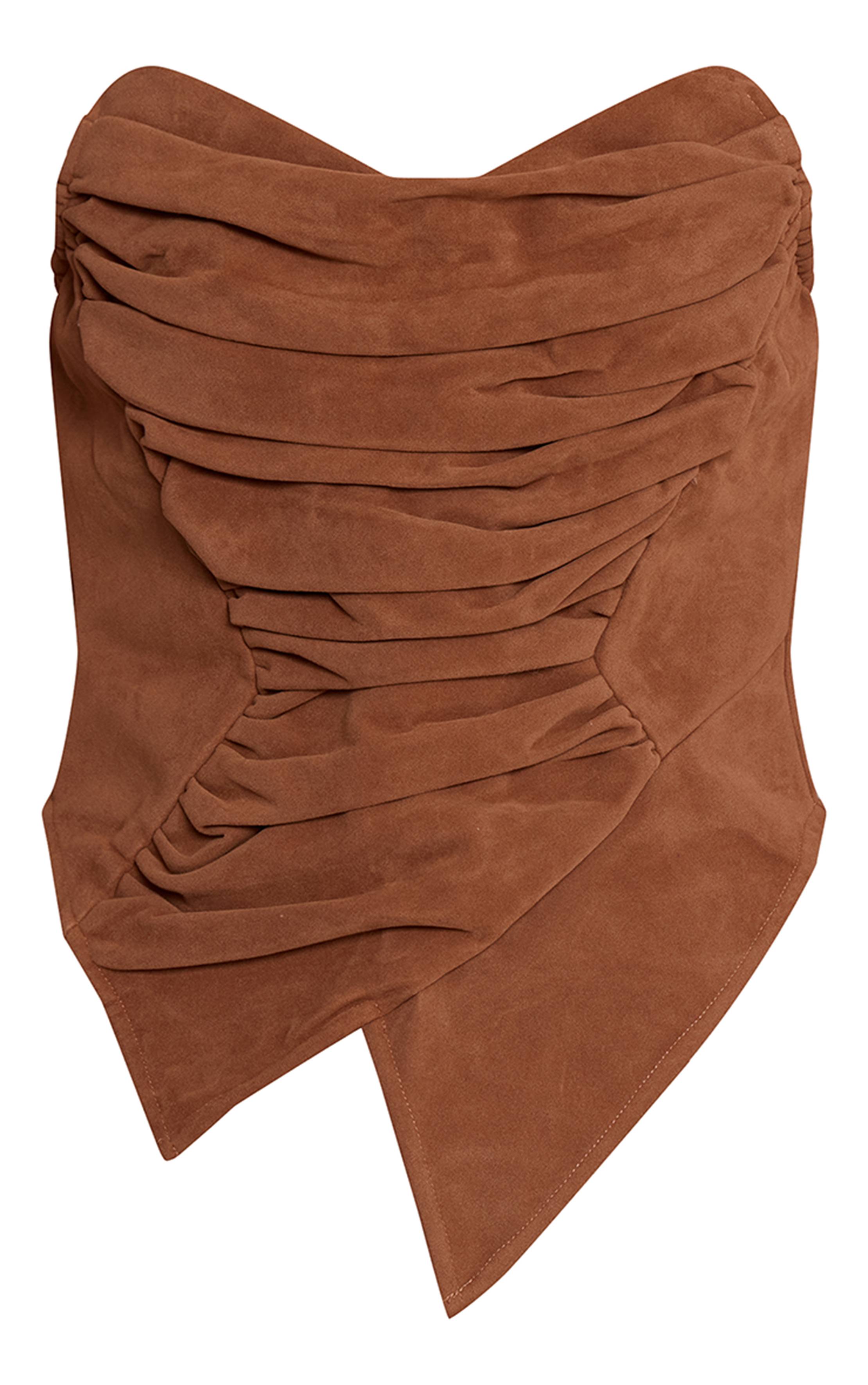 Camel Corset En Synthétique À Ourlet Asymétrique Pointu