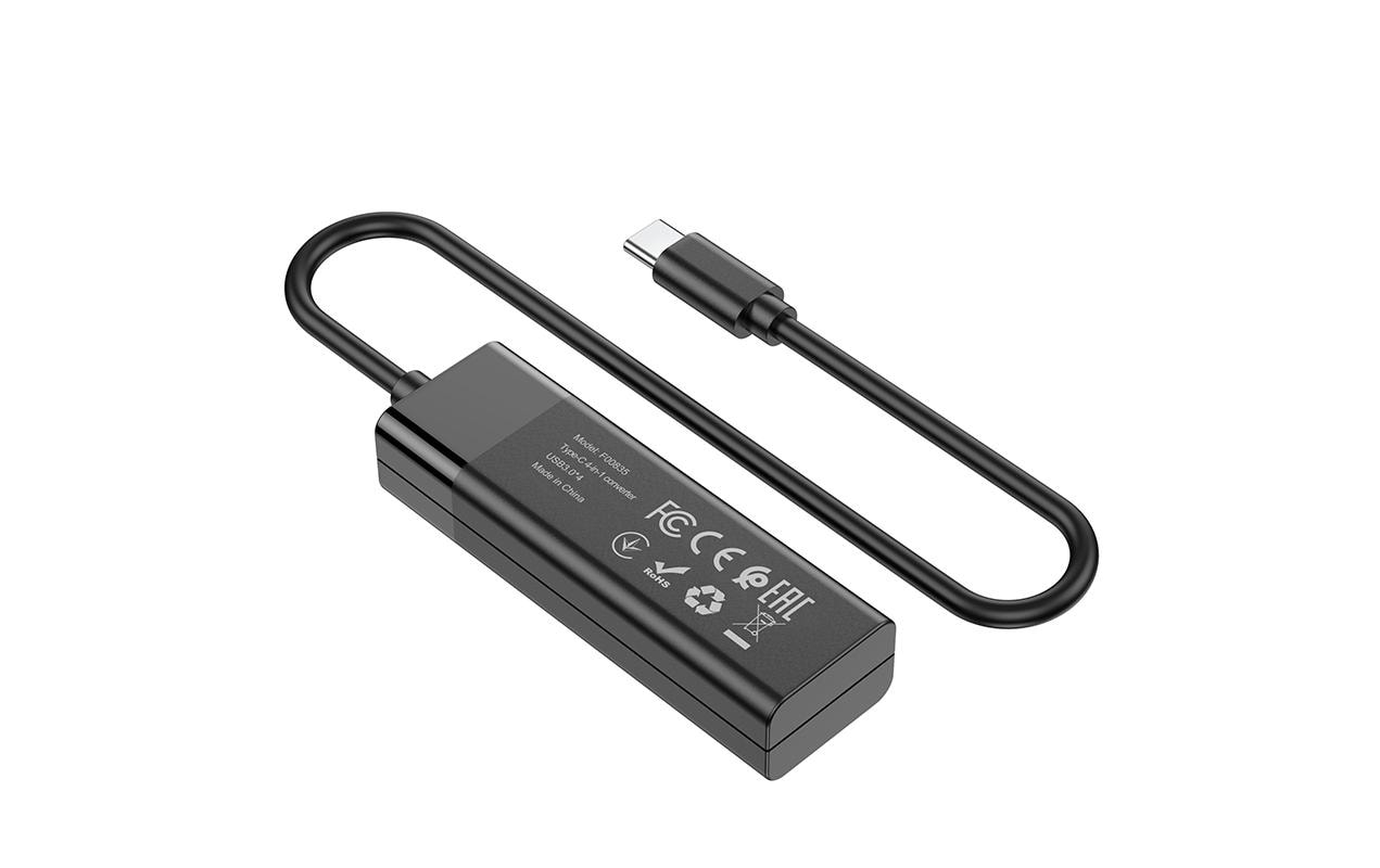 USB-C-Hub 4ALeichter und kompakter Hub mit 4 USB-A-Ports