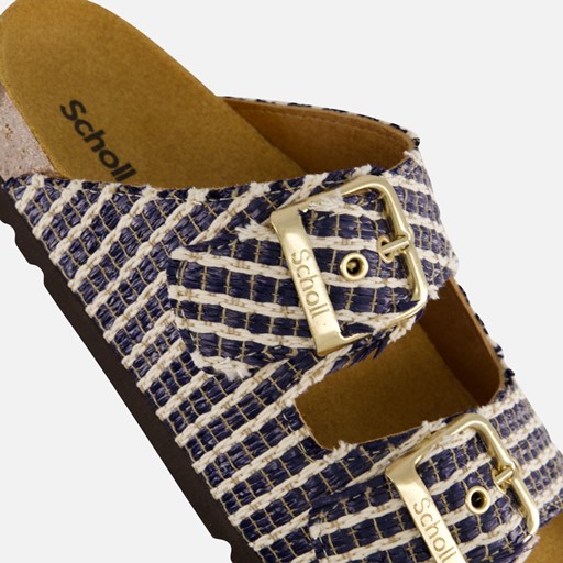 Scholl Noelle Raffia Sandalen blauw Synthetisch
