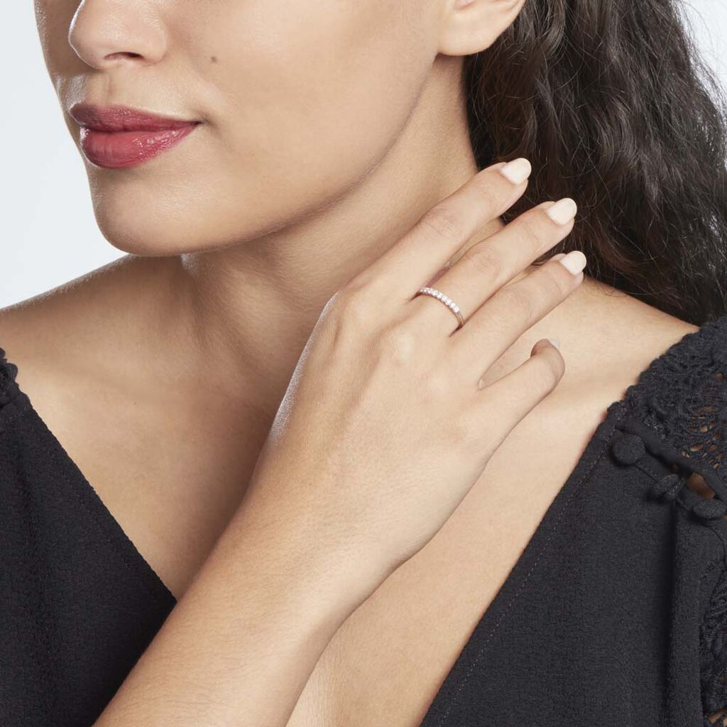 Demi-alliance  Eloise Platine Blanc Diamant
