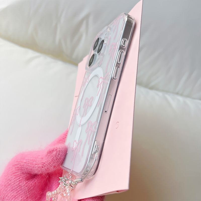 Hunerizie - Bow MagSafe-telefoonhoesje - iPhone 15 Pro Max / 15 Pro / 15 Plus / 15 / 14 Pro Max / 14 Pro / 14 Plus / 14 / 13 Pro Max / 13 Pro / 13 / 13 mini / 12 Pro Max / 12 Pro / 12 / 12 mini / 11 Pro Max / 11 Pro / 11